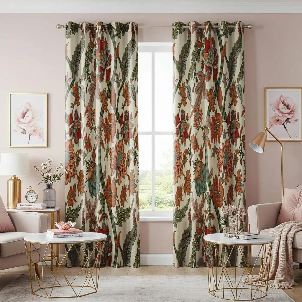 Panneaux de fenêtre inspirés de l'automne en style rustique chic 2x130x215cm