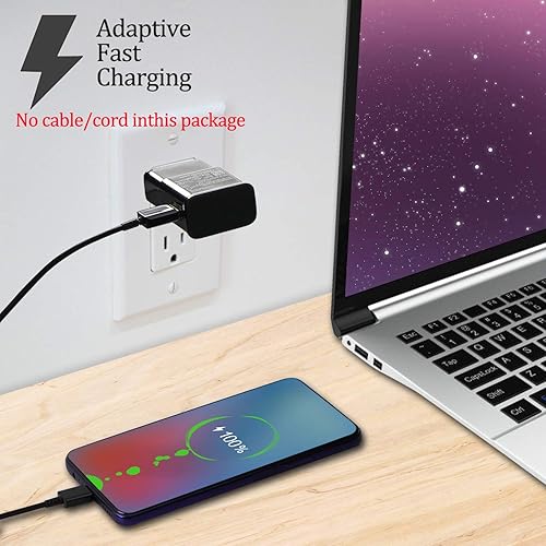 Miniatura 8 de Paquete de 2 bloques de carga rápida, caja de carga rápida adaptable USB adaptador para teléfono celular Android para Samsung Galaxy S20 S10 S9 S8