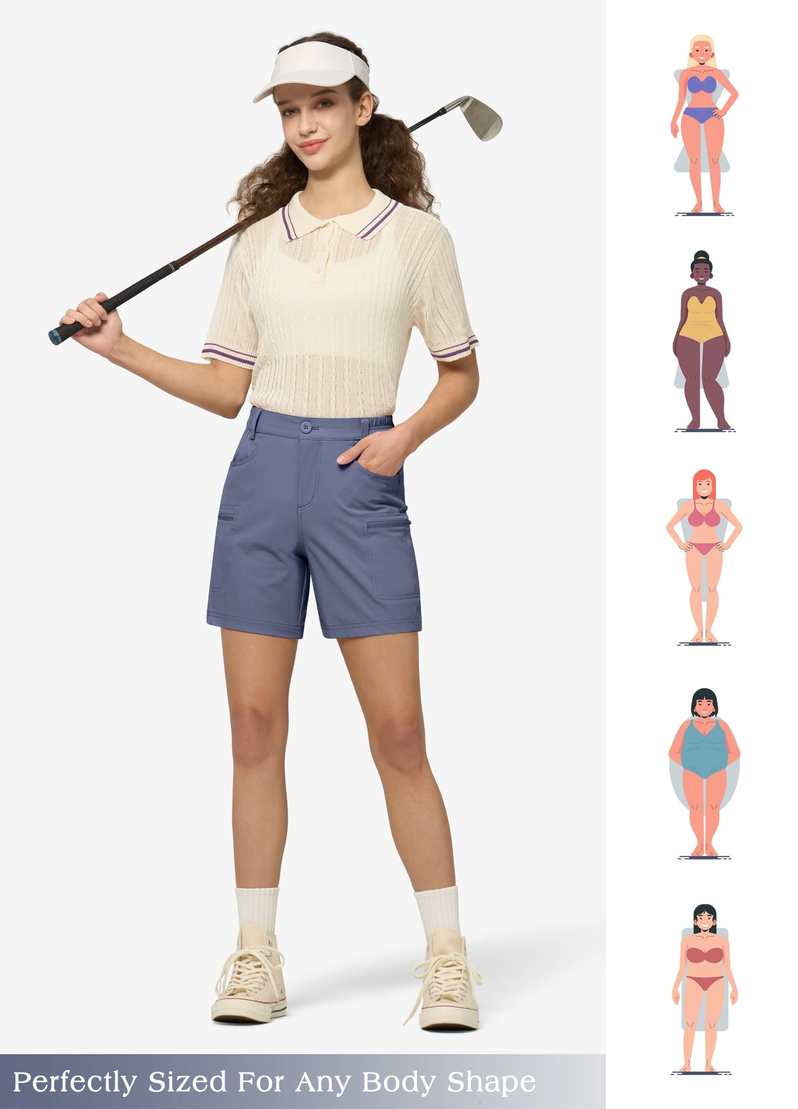 Willit Pantalones Cortos para Senderismo para Mujer
