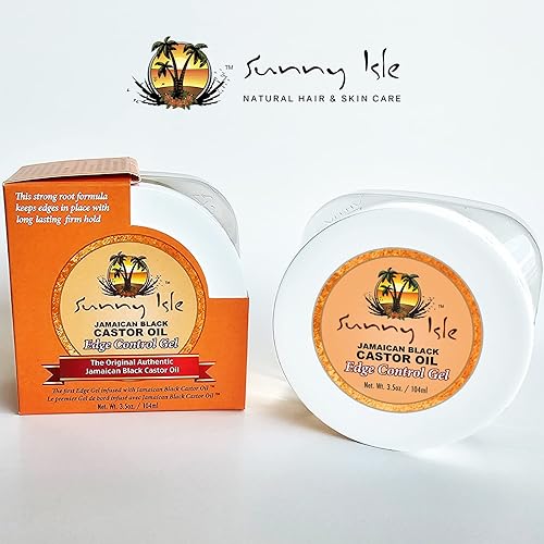 Miniatura 7 de Sunny Isle Gel de control de bordes de aceite de ricino negro jamaicano de 3.5 onzas, añade humedad y brillo al cabello, acondicionador control de