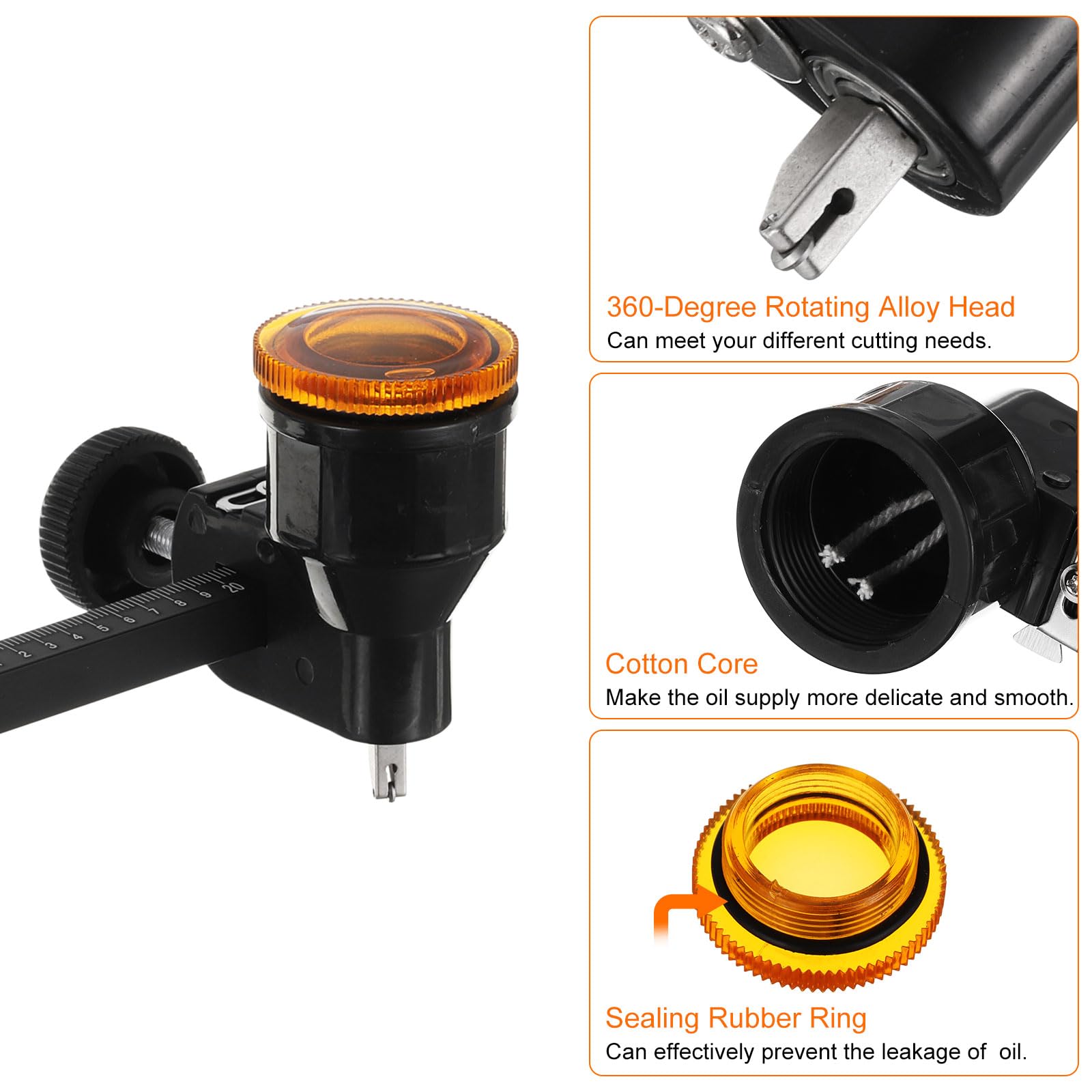 HARFINGTON Adjustable Circular Glass Cutter – 1.4-4.3” Cutting Radius, Suction Cup, Oil Tank, For Tile & Mirror