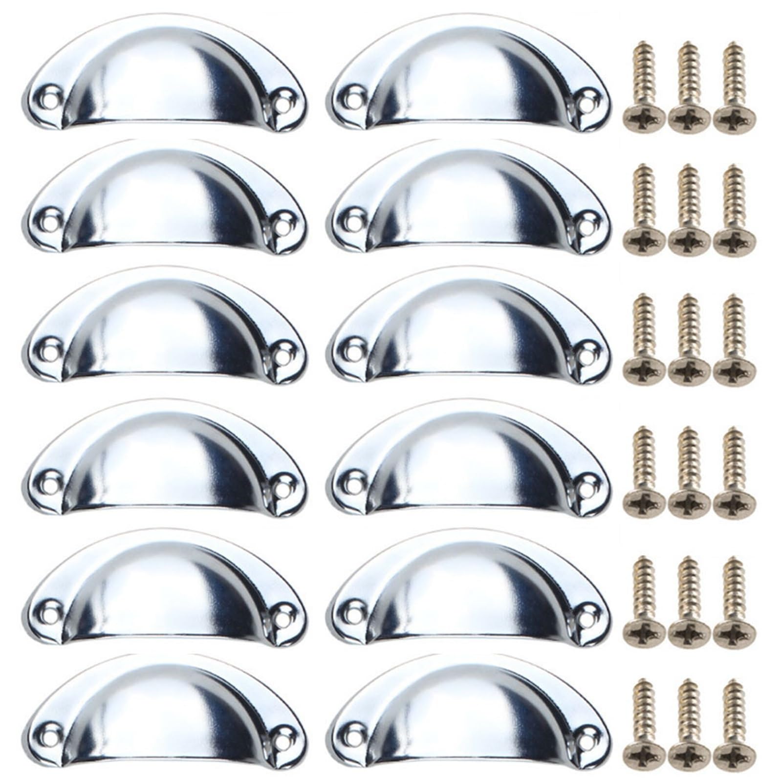 ZHSOAO 12 Pcs Drawer Handle Accessories Retro Semicircle Shell Tin Sheet Antique for Cabinet Cupboard(Color 3)