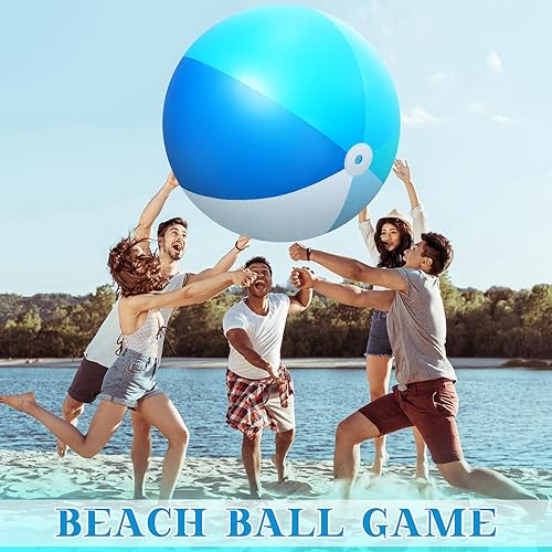 Miniatura 4 de Ceenna Pelotas inflables de playa grandes para fiestas de verano de 5 pies, bolas de piscina a granel, juguetes de piscina de PVC, bola gigante de