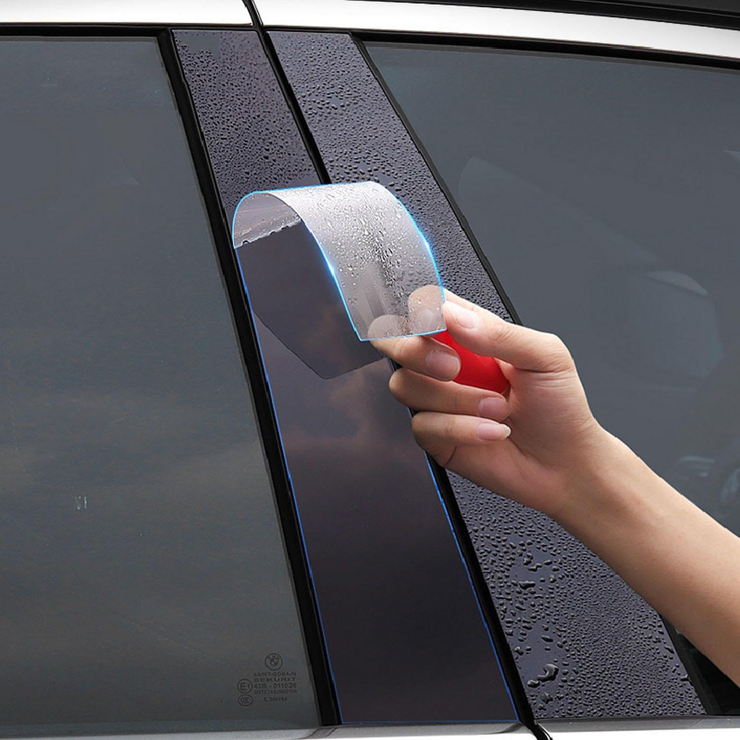 JCAKES Car Exterior PPF Paint Protective Film Anti-Scratch of Window Pillar Strip TPU Transparent Film Repair，for Aiways U5 2021-2023