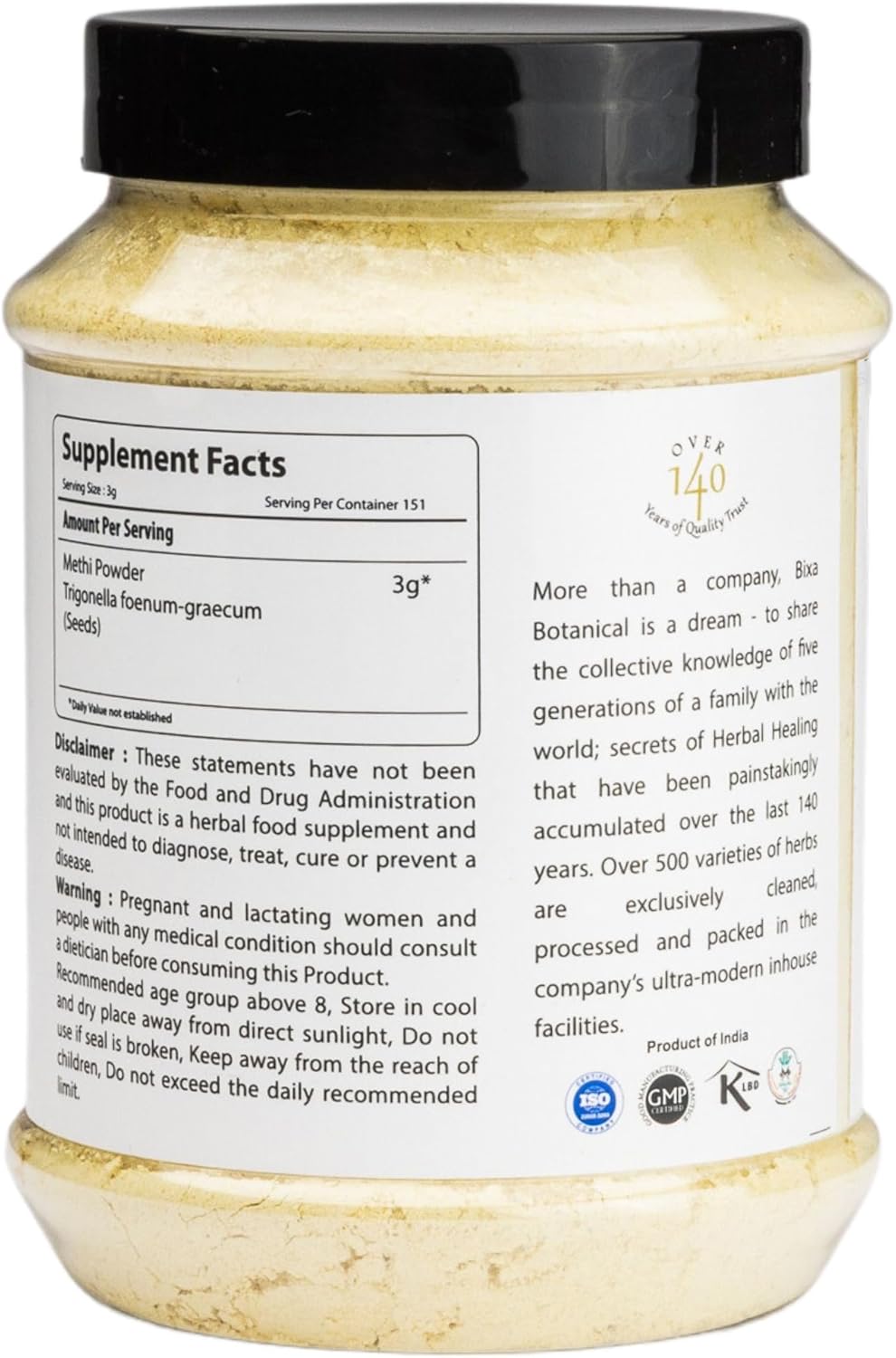 bixa BOTANICAL | Fenugreek Powder (Trigonella foenum) | 1 Pound / 16 OZ | Gluten Free | 100% Pure.