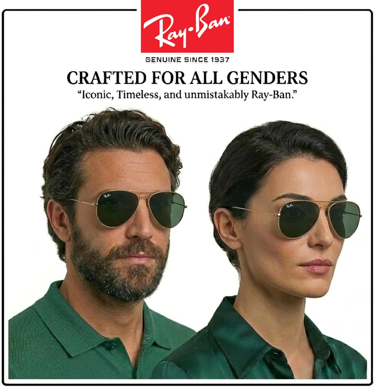 Ray-Ban RB3025 AVIATOR CLASSIC Pilot Shaped Sunglasses for Men & Women with Official RAYBAN Eyewear Kit
