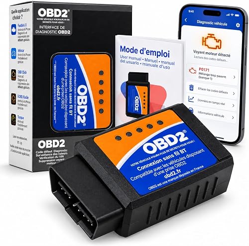 OBD2 Connexion Bluetooth + Support Francais 7/7J 