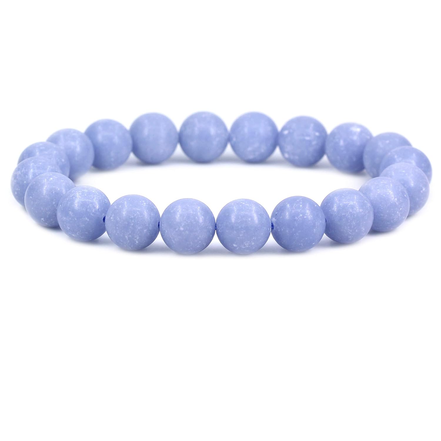 Keleny Fashion Crystal Man Women Stretch Bracelet 10mm Round Beads Rock Jasper 7 Inch Unisex