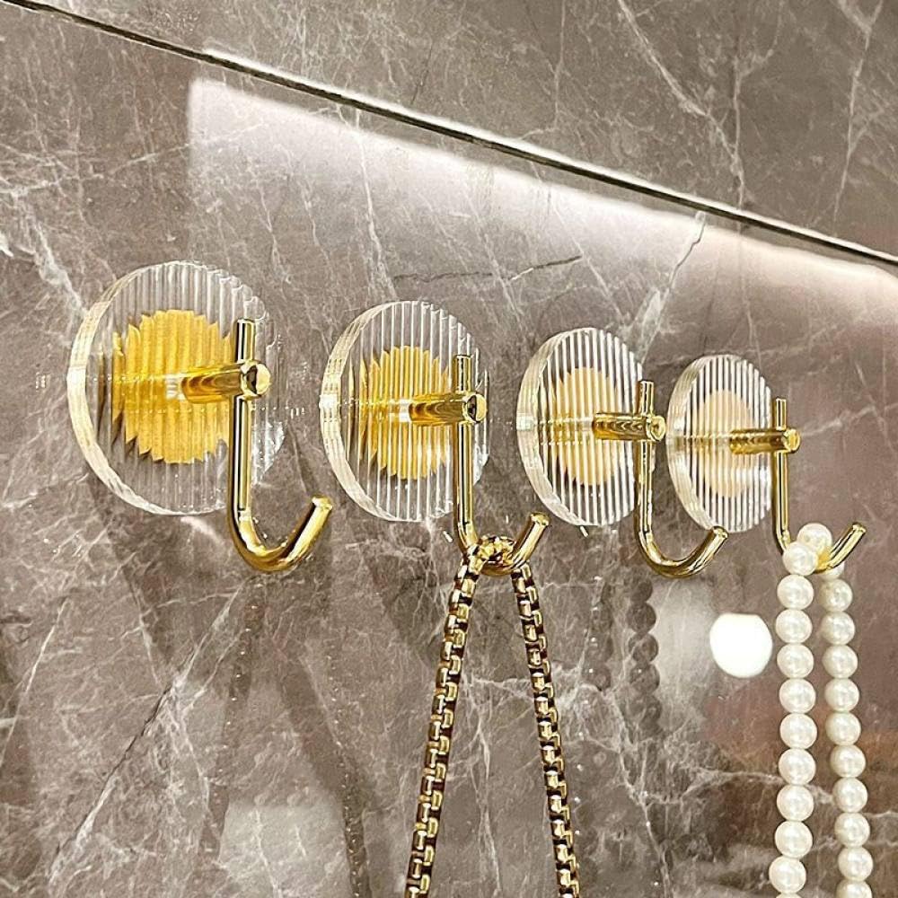 Ganchos acrílicos Ganchos sin orificios Gancho adhesivo fuerte multifuncional detrás de la puerta Gancho para sombreros Ganchos de almacenamiento para cocina y baño, 50PCS