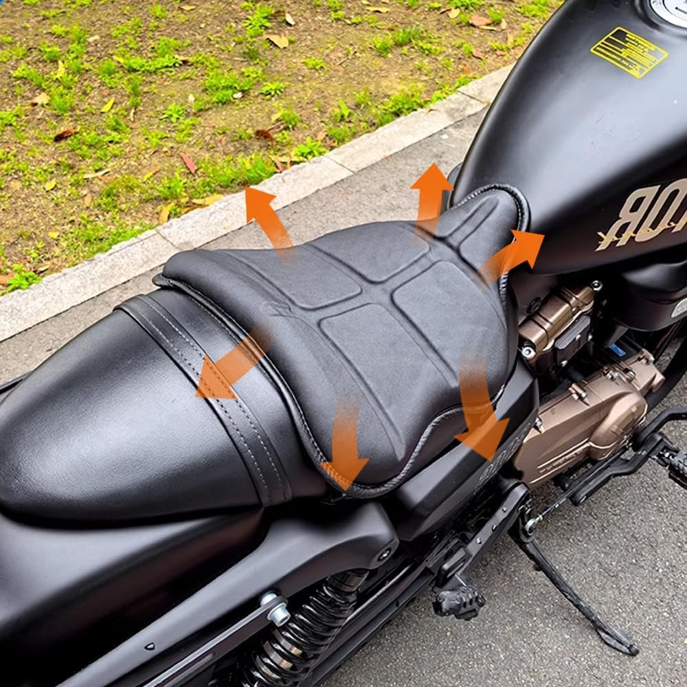 Wodoodporna skórzana poduszka na siedzenie motocyklowe, poduszka na siodełko motocyklowe, amortyzacja, pyłoszczelna i wodoodporna, czterowarstwowa ochrona, siodełko żelowe motocyklowe