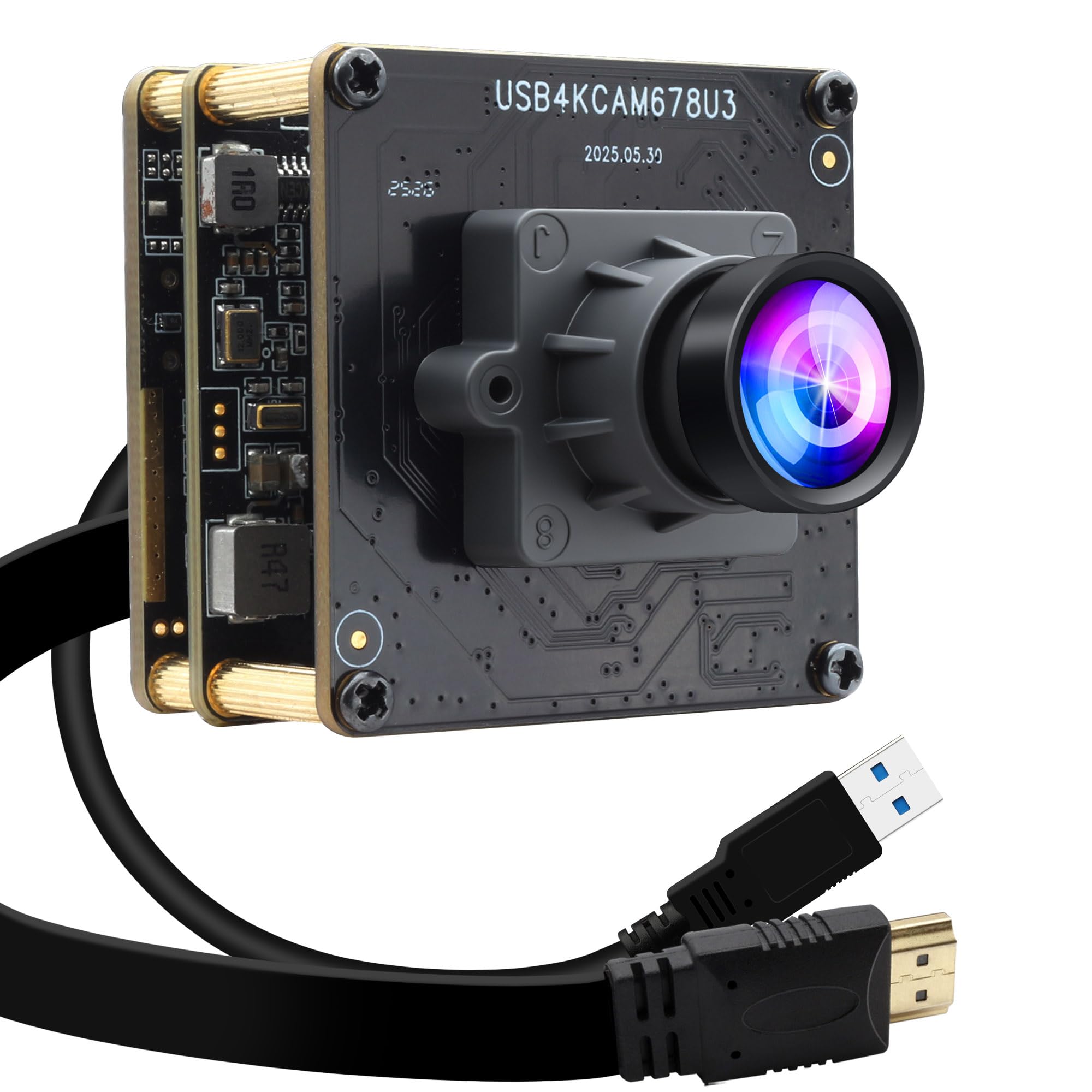 elp 4k 60fps usb 3.0 hdmi camera module h.264 wide angle high speed uvc lightburn cameras for computer low illumination simultaneous output webcam m12 90° web_camera for windows