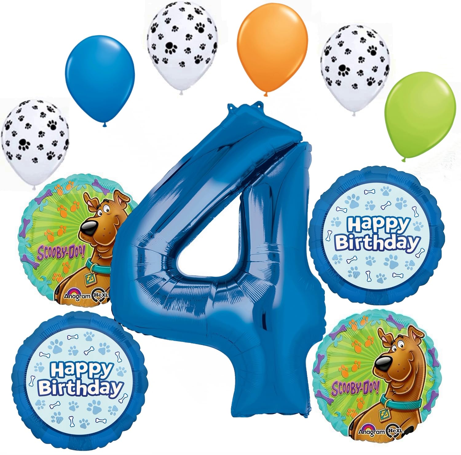 Anagram Scoooby Dooby Doo 4th Birthday Party Supplies 11 pc Balloon Bouquet Decorations
