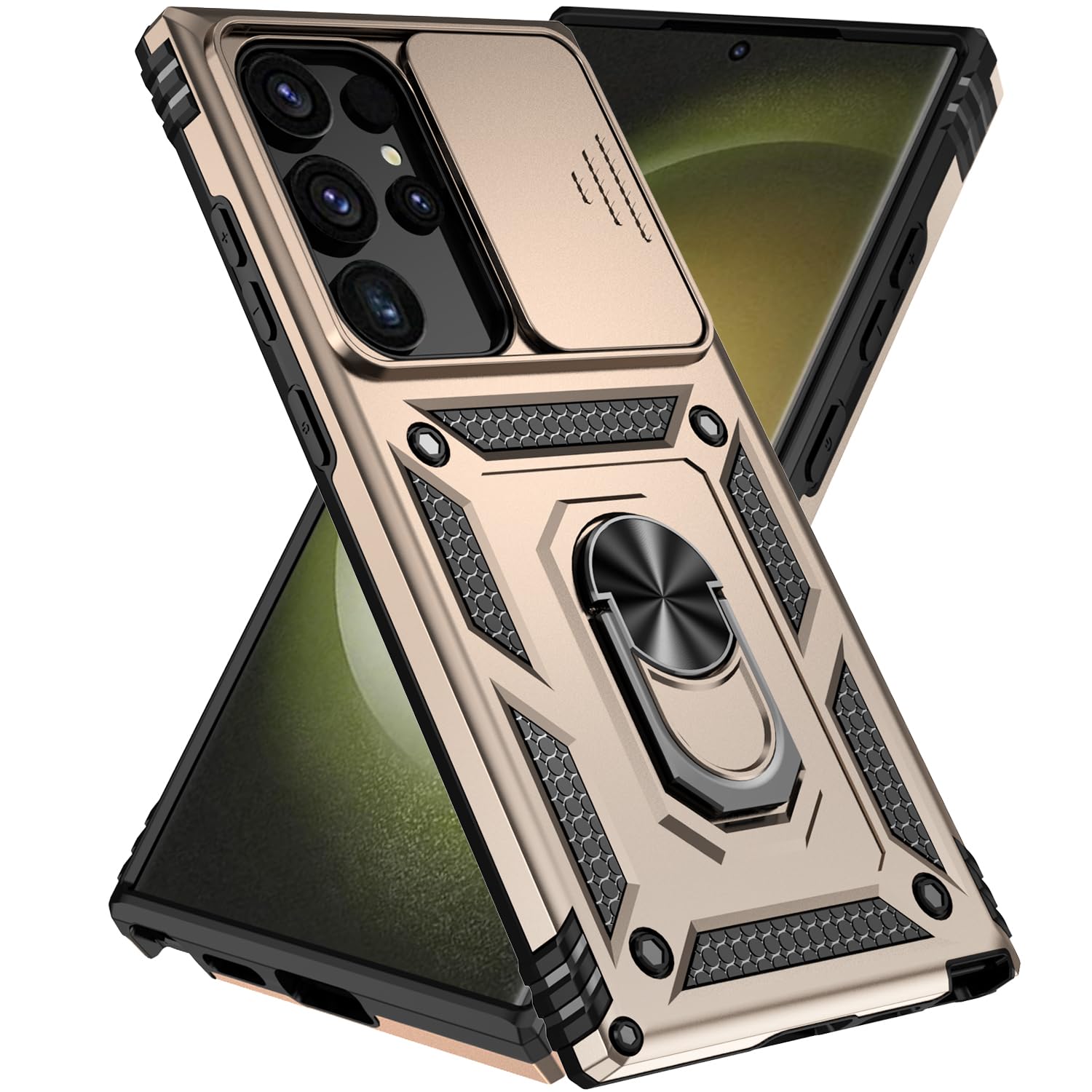 SunStory Phone Case for Samsung Galaxy S24 Ultra Case with Kickstand and Slide Camera Cover [ Military-Grade ] Full Body Drop Tested Protective Cover