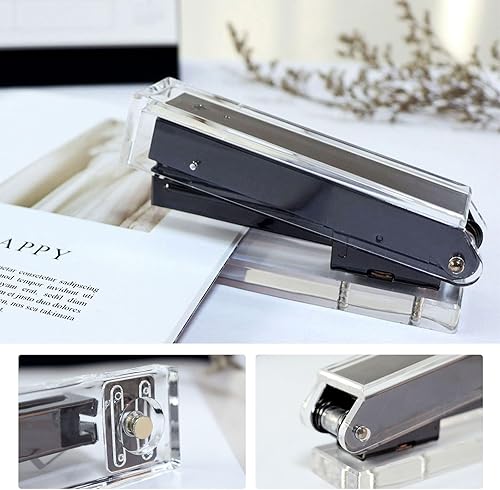 Miniatura 3 de Kit organizador de suministros de escritorio acrílico transparente plateado con dispensador de notas adhesivas, clips de papel magnéticos, grapas