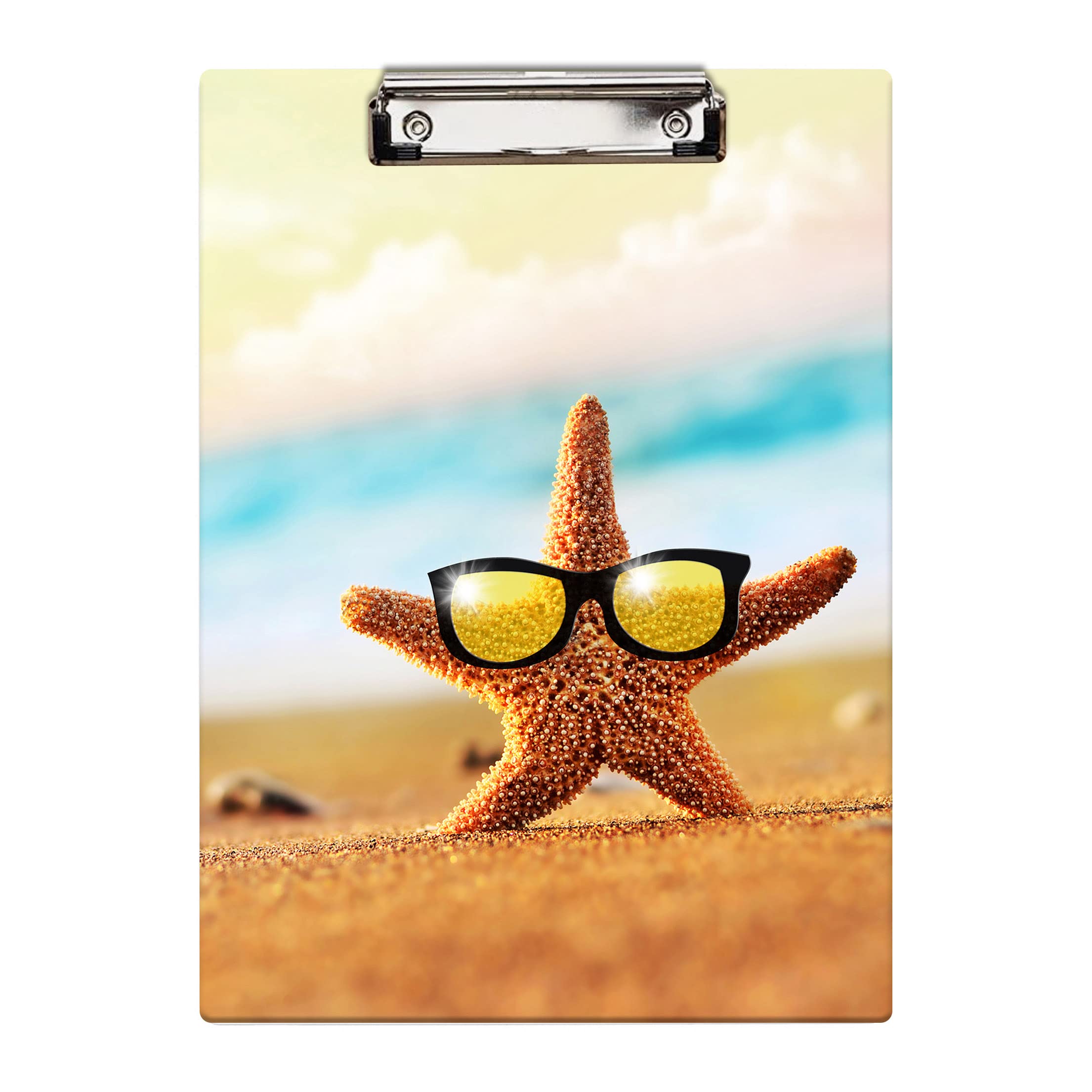 Britimes Clipboard, Hardboard, 12.6" x 8.9" Office School, Summer Starfish