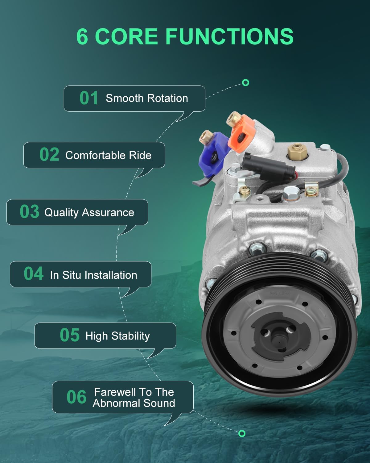 SCITOO CO 11049C AC Compressor for B-MW 325i 2.5L 2006-2007 for B-MW M5 5.0L 2006-2010
