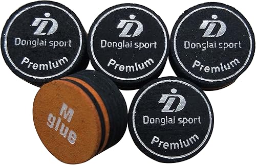 Miniatura 2 de Taco de billar laminado de alta calidad, 5 unidades, color negromarrón, puntas laminadas para taco de billar, puntas de taco de potencia de agarre