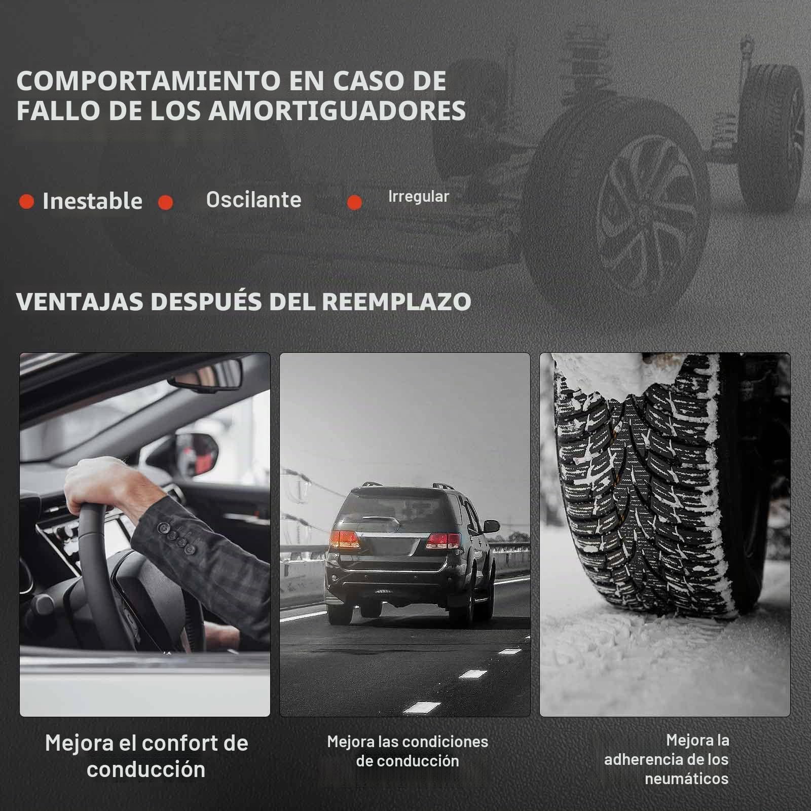 Frankberg 2 amortiguadores traseros de 456 mm a presión de gas 9830295580 | Compatible con: C5 Aircross A