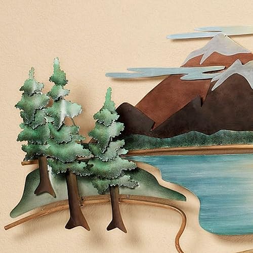 Miniatura 5 de Touch of Class Moutain View - Escultura de pared de metal con múltiples tierras, hecha de acero, decoración artística metálica para dormitorio, sala