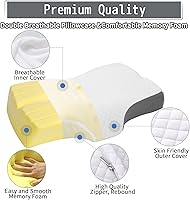 Vista 5 de SVNEDI Almohadas cervicales para aliviar el dolor de dormir, almohadas de espuma viscoelástica, almohada cervical para aliviar el dolor de cuello