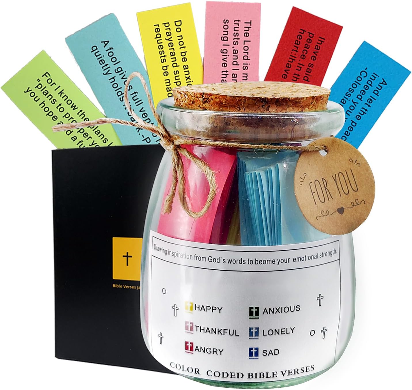 Bible Verse Jar confirmation gifts for teen girls - First Communion Gifts for Christian Women, Moms, Dad- Inspirational Graduation gifts, Prayer Jar