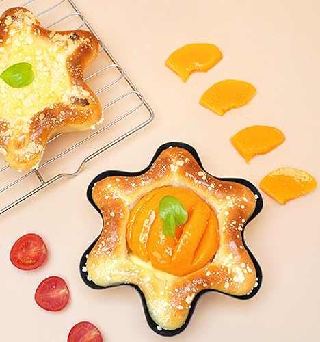 Miniatura 5 de Tosnail Paquete de 8 cuencos para tacos, sartén para tortilla de 6.5 pulgadas, molde de tarta estriado antiadherente, para ensalada para hornear en