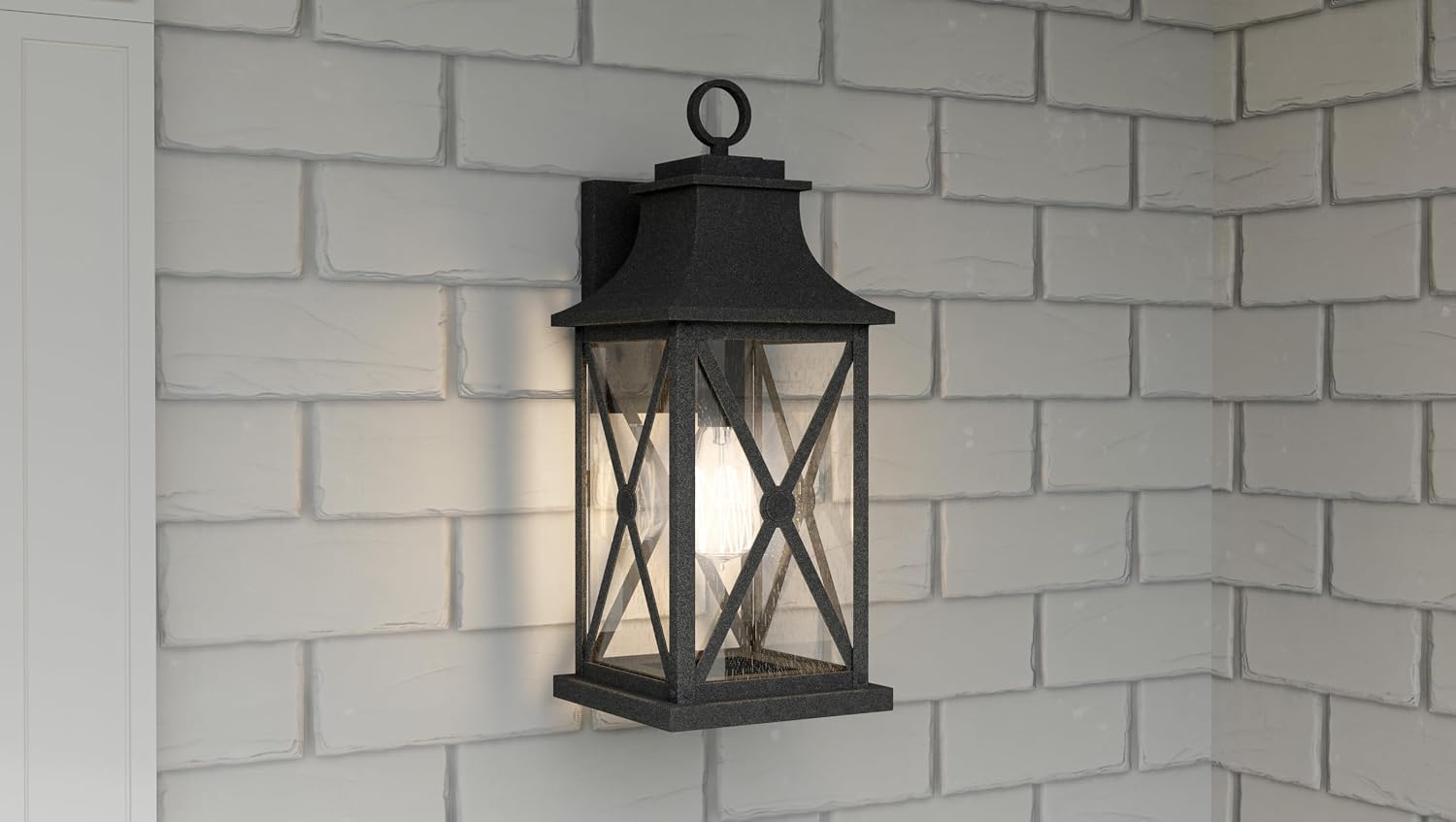 Quoizel ELB8408MB Ellerbee Outdoor Wall Sconce, 1-Light 100 Watts, Mottled Black