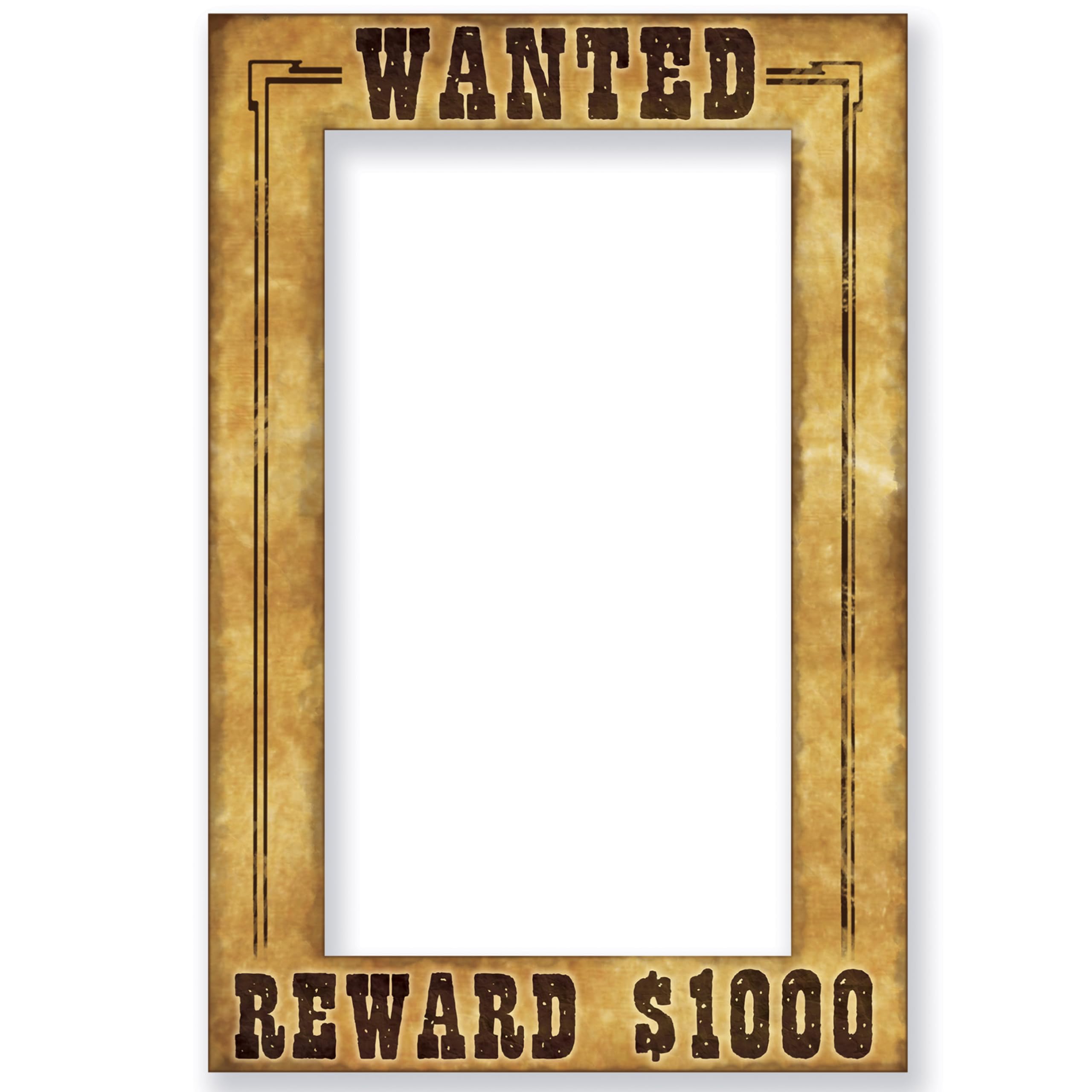 Beistle 52158 Western Wanted Photo Fun Frame, 15.5" x 23.5", Multicolor