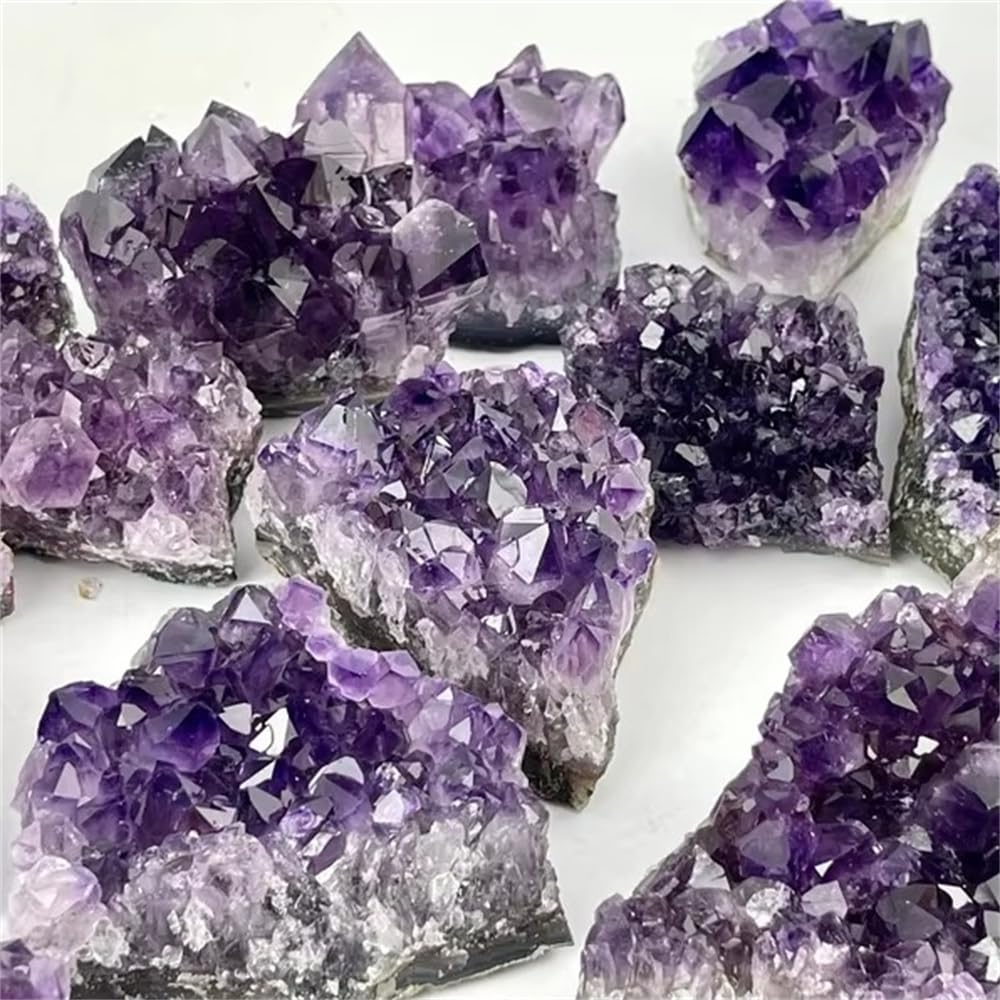 1 racimo de amatista púrpura cruda cuarzo, 85-100 g, piedra rugosa, racimos geodas for decoración del hogar