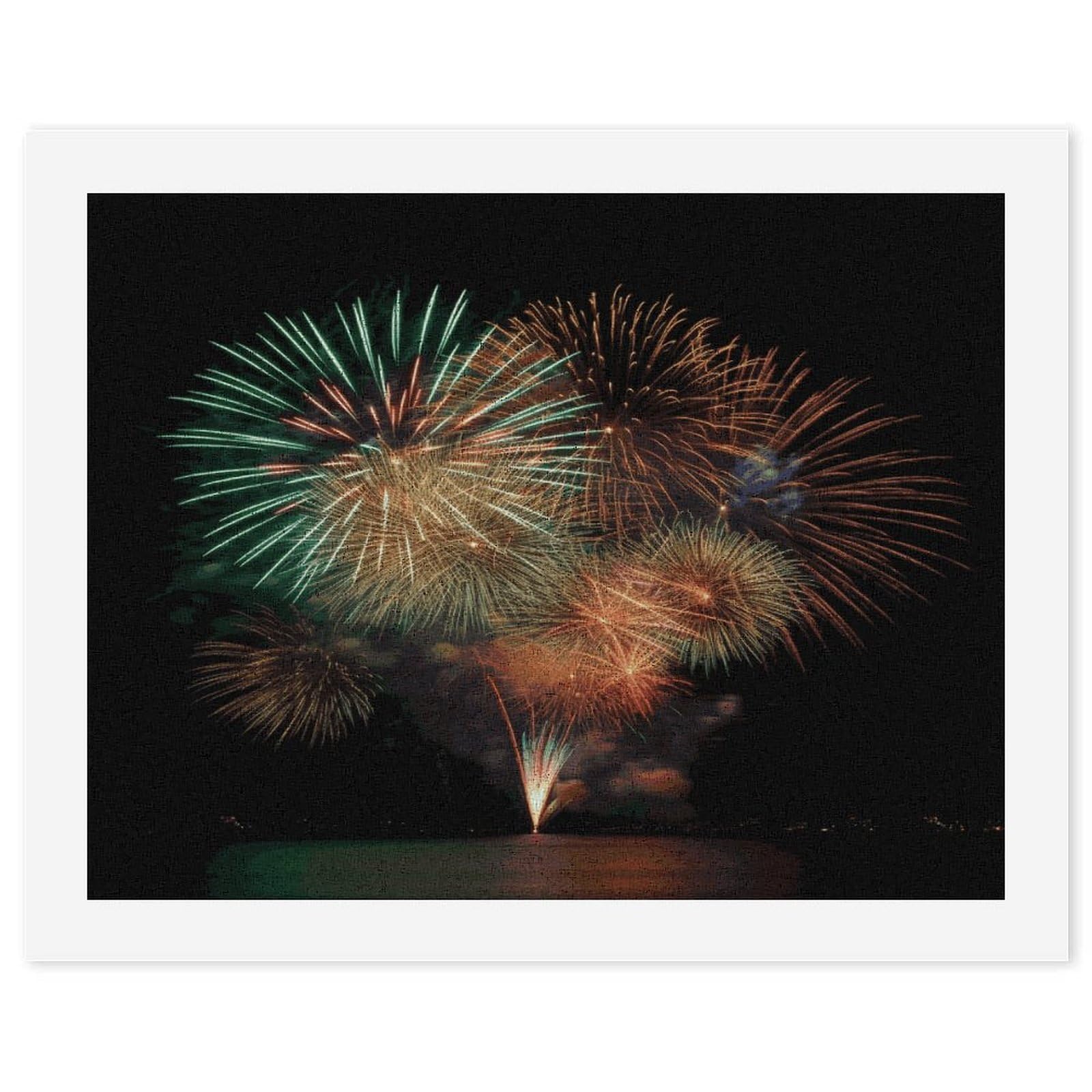 MUSM DIY Digital Painting Fireworks Paint by Numbers Kit for Adults Canvas Digital Oil Painting Kit for Beginners Easy Paintings by Numbers for Home Wall Decoration