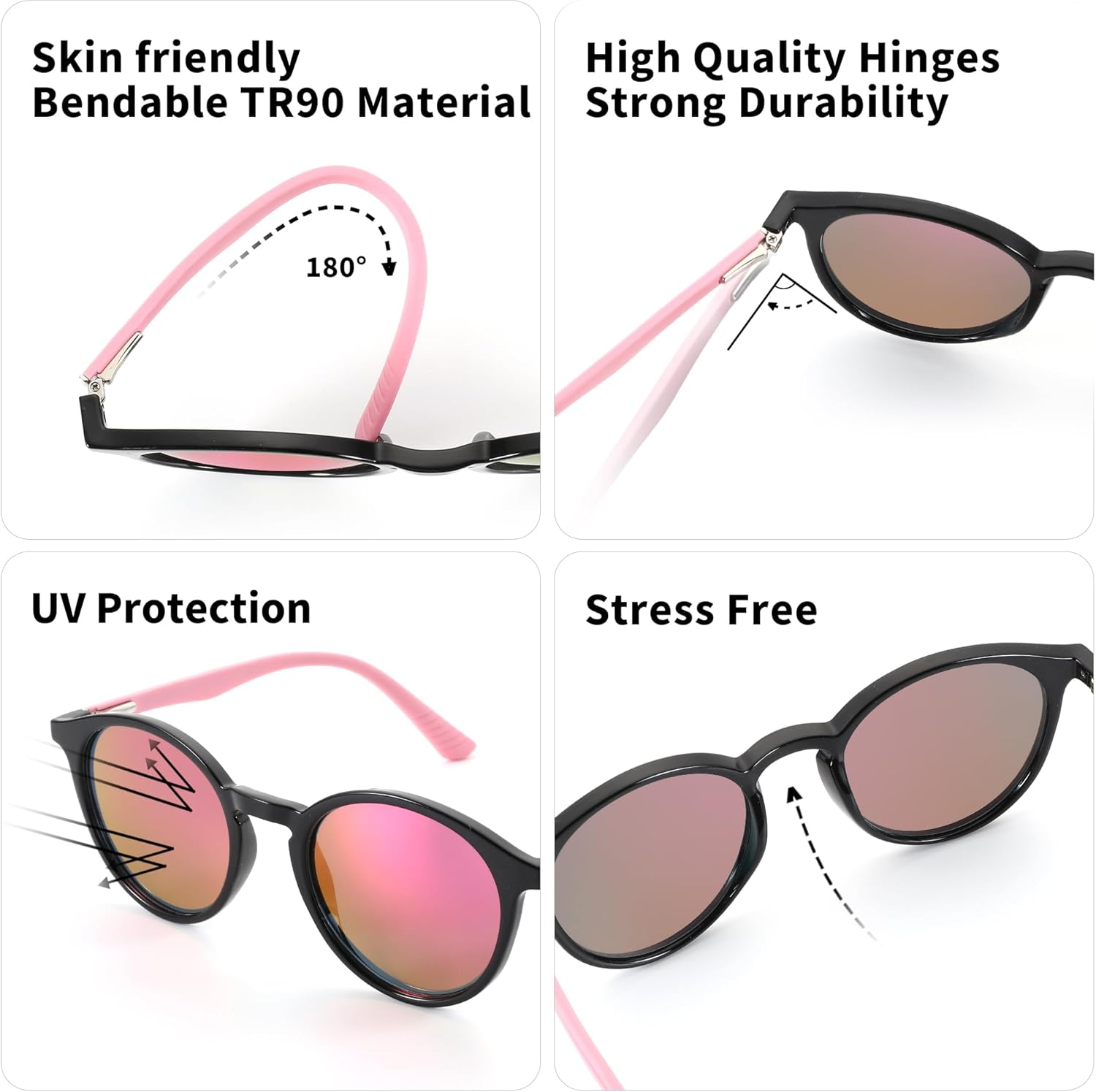 BLUEMOKY Polarized Round Sunglasses Trendy: Cute Shades for Men Women UV400 Protecion - Classic Circular Sun Glasses - Image 4