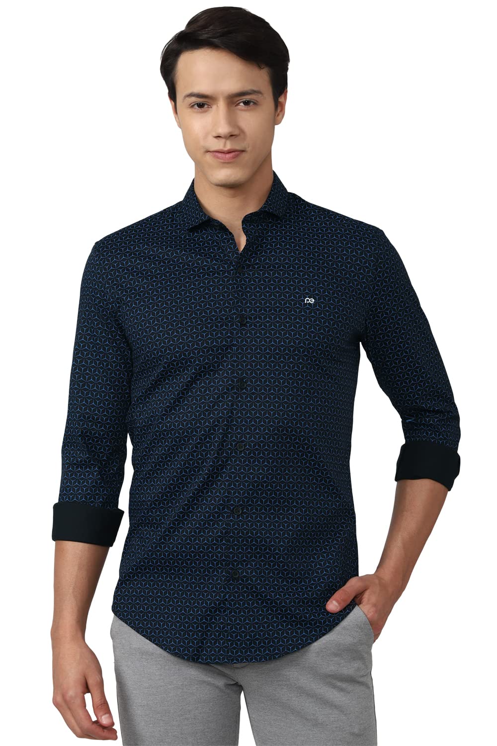 Peter England Men’s Athletic Fit Navy Blue Shirt – Stylish & Comfortable Casual Shirt