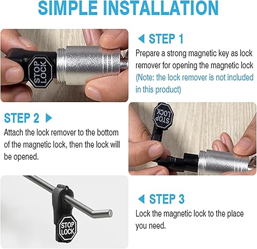 Miniatura 4 de IRONWALLS 100 cerraduras de gancho de clavija (negro)