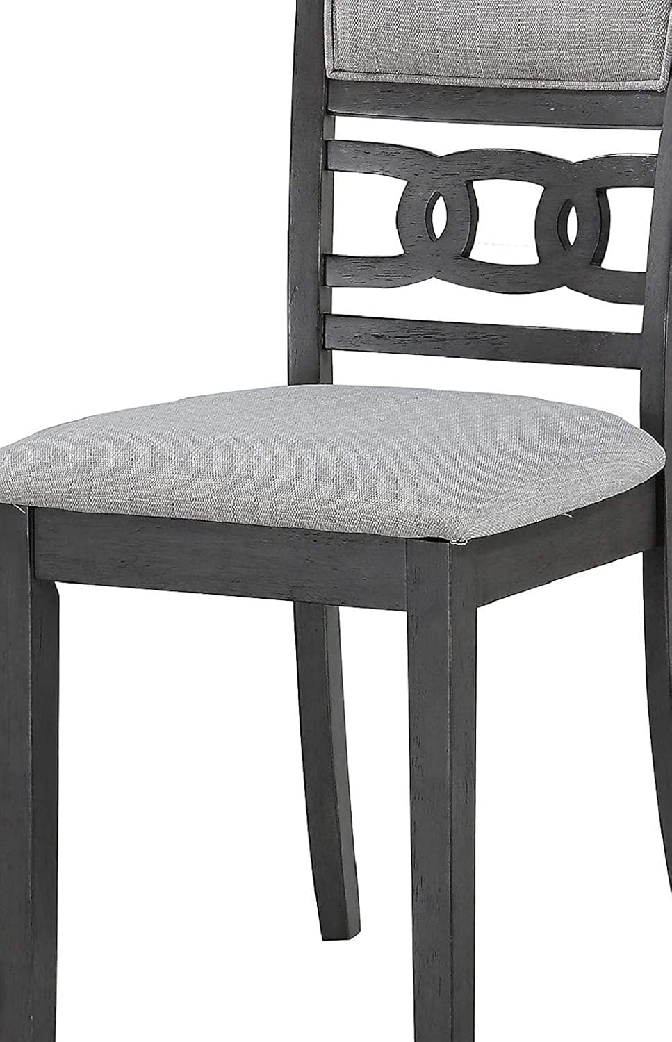 New Classic Furniture Gia 5-Piece Round Set with 1 Dining Table and 4 Chairs, 47-Inch, Gray - Table & Chair Sets