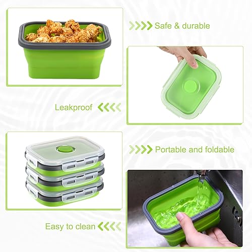 Miniatura 3 de Paquete de 24 recipientes plegables para alimentos con tapas, recipientes pequeños de almacenamiento de alimentos de Navidad de 12 onzas, cuencos