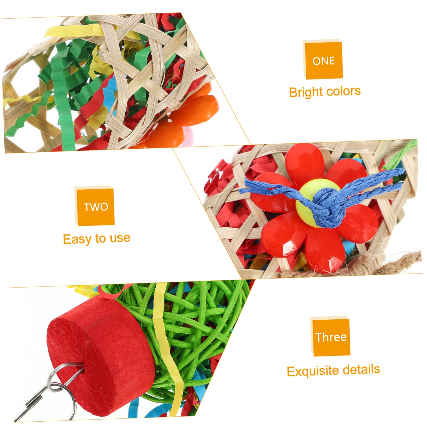 POPETPOP 15 Pièces Jouet Perroquet Fournitures pour Animaux Oiseau Suspendu Jouet Grand pour Oiseaux Joli des Oiseaux ustensiles de cône Provisions Combinaison Bois