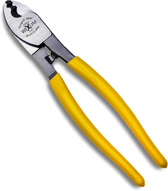 WIXUM Cable Cutters (Pack of 1) 210mm Chrome Vanadium Material with Hardness Cutting Blade & Non-Slip Handle - Wire Cutters Heavy Duty with Strong Grip, Orange, 8 x 3 x 0.5 Inches