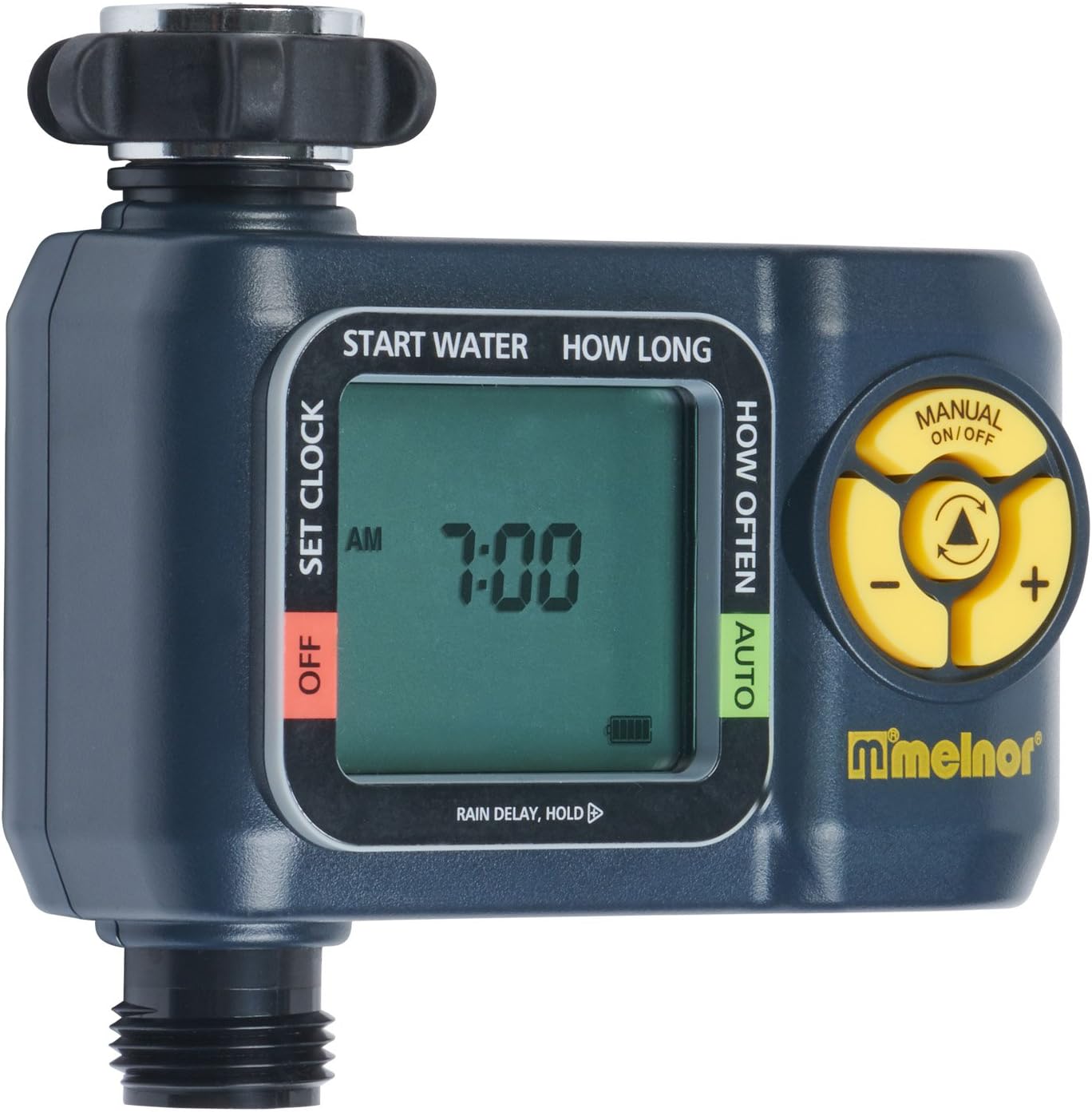 Melnor 65034-AMZ AquaTimer Digital Water Timer with 2 Stainless Steel Filter Washers Set, 1-Zone