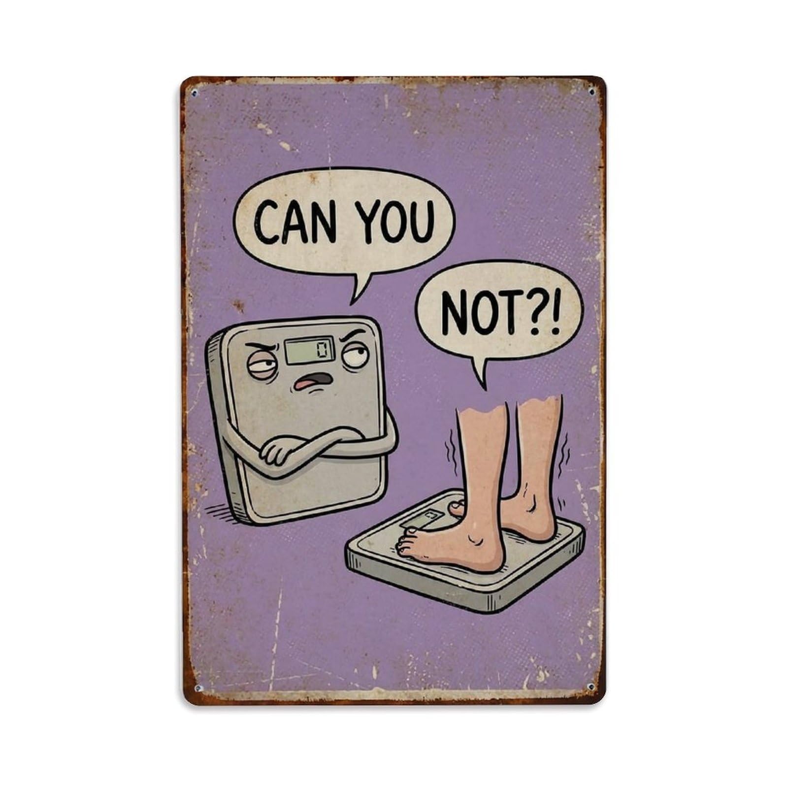 Can You Not Funny Vintage Humorous Toilet Metal Tin Sign