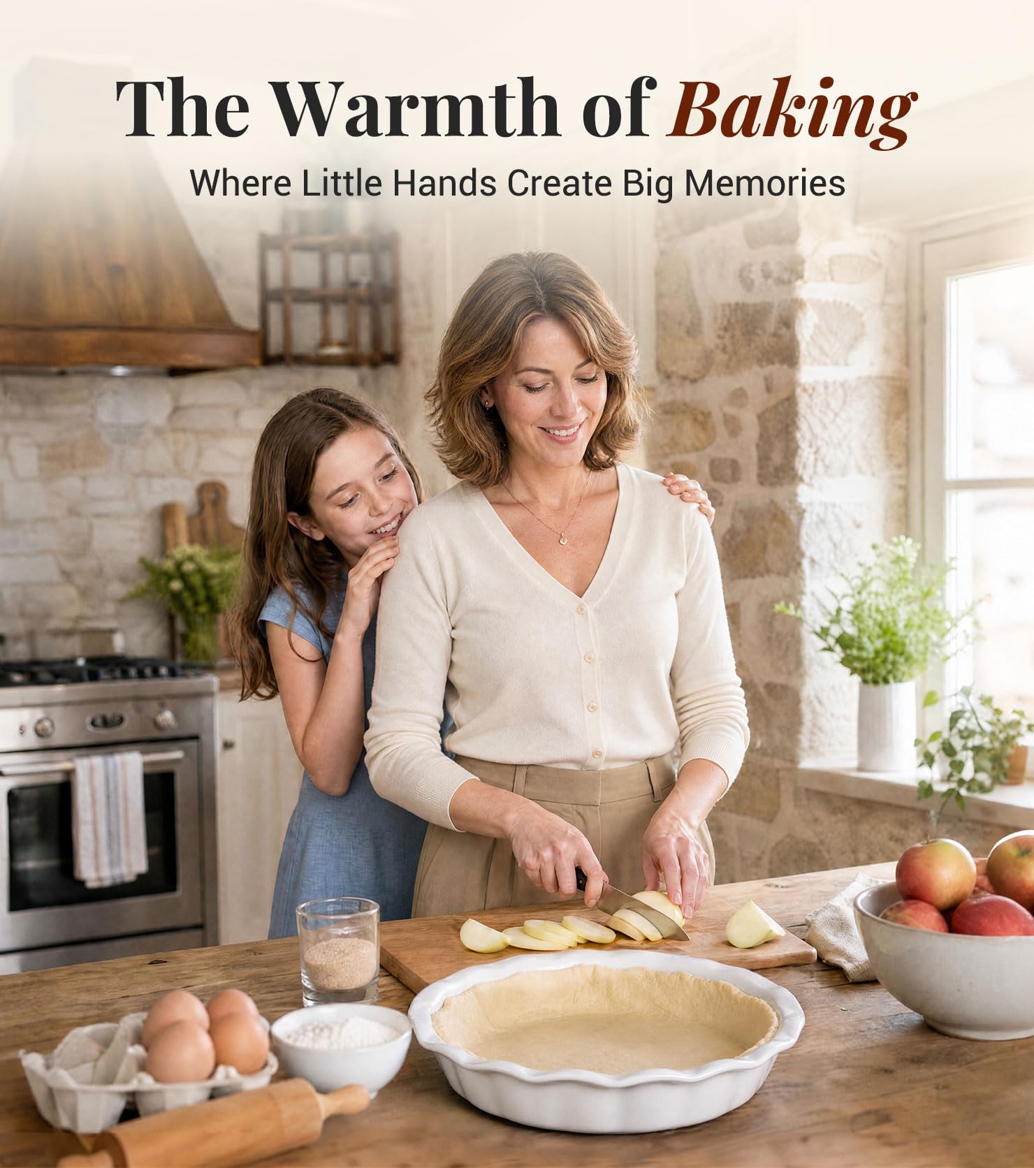 Lareina Kuchenformen zum Backen, Keramik 22,9 cm tiefe Kuchenform mit geriffeltem Rand für Apfelkuchen, Pekannuskuchen, Huhntopf Pie, langlebige Kuchenteller, 2 Stück, Weiß