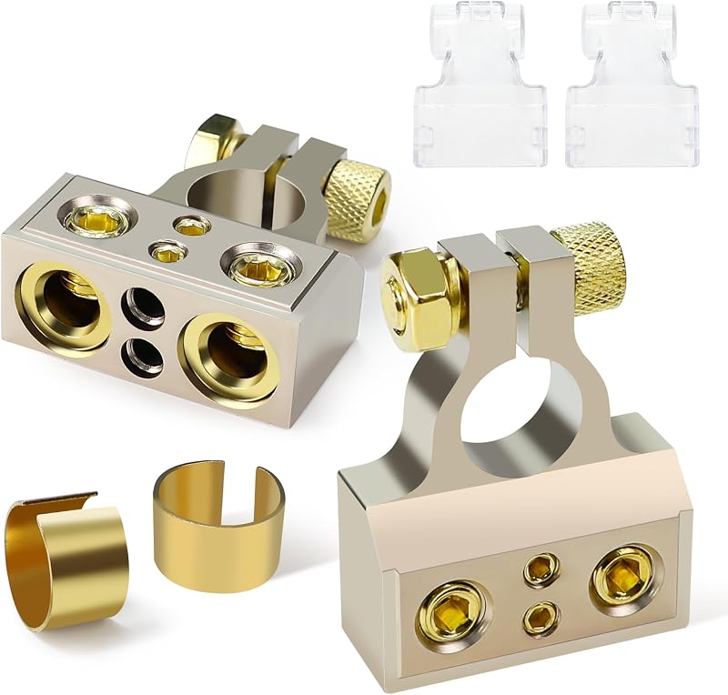 Terminais de bateria TONDA SAE para cabo 0/4 e 8/10 AWG – Par