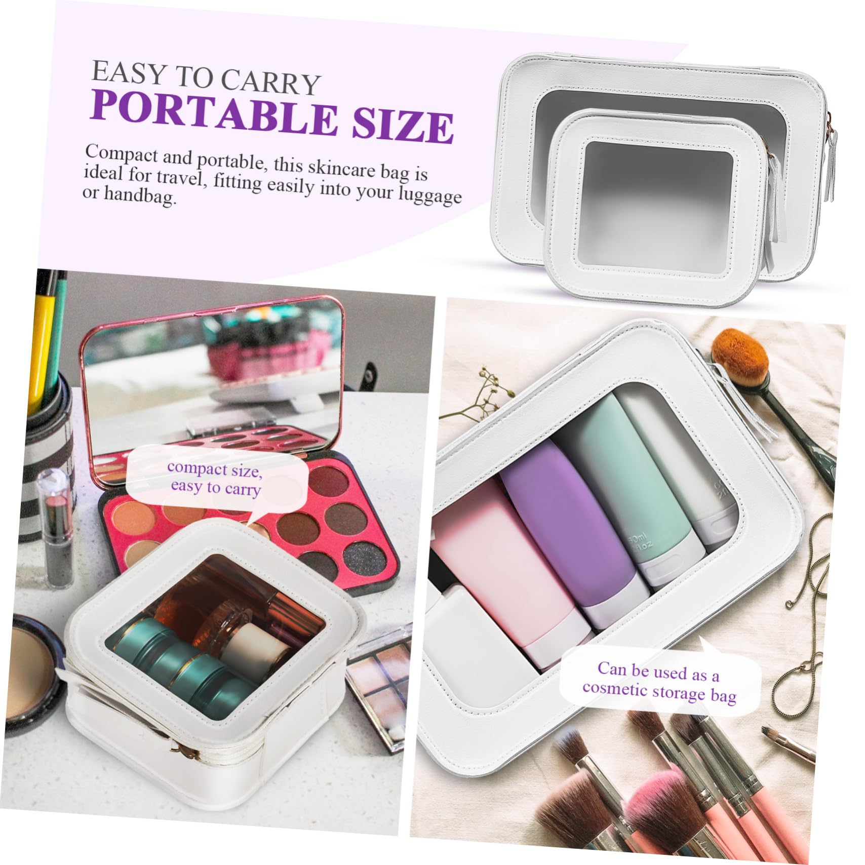 LIFKOME Borsa Cosmetica in Pvc Trasparente con Chiusura Zip per Donne da Viaggio