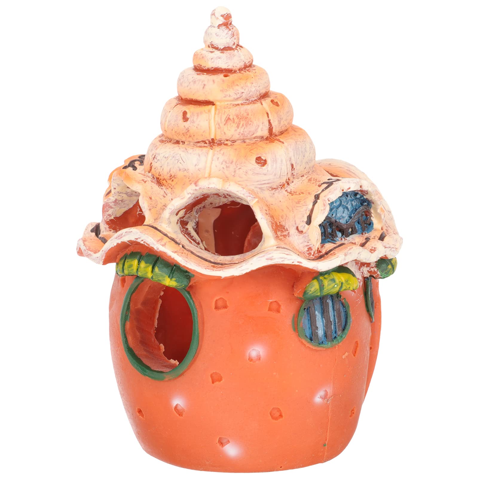 Decoración del acuario Acuario Castillo Casa Peces Ocultar Cueva Castillo Betta Peces Escondite Tortuga Ocultar Cueva Tanque De Peces Sala De Conchas Estatuas De Conchas Artificiales for Decoraciones