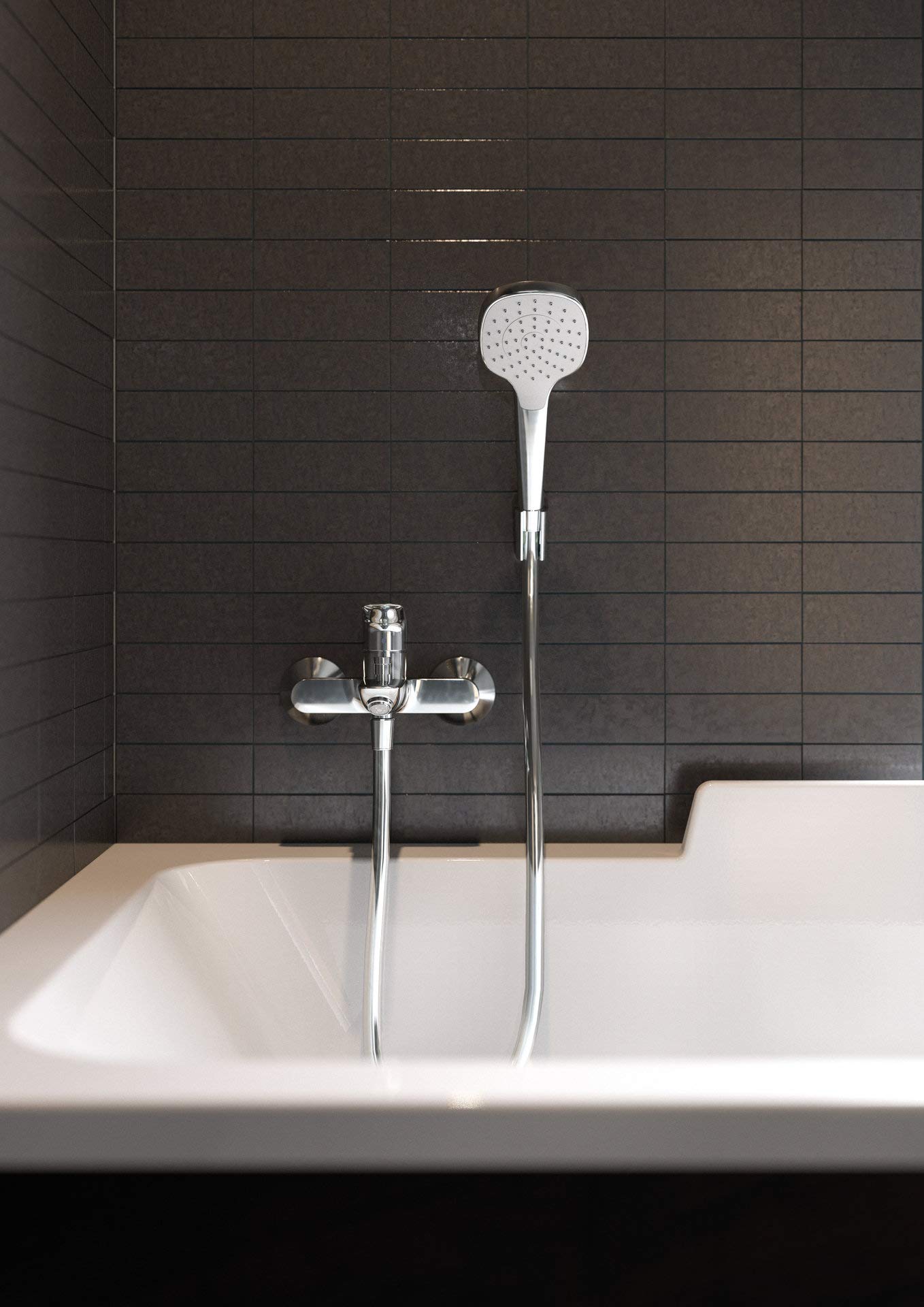 hansgrohe Zestaw prysznicowy Croma Select E, słuchawka prysznicowa z wężem i uchwytem, słuchawka prysznicowa z 1 rodzajem strumienia, biała/chrom