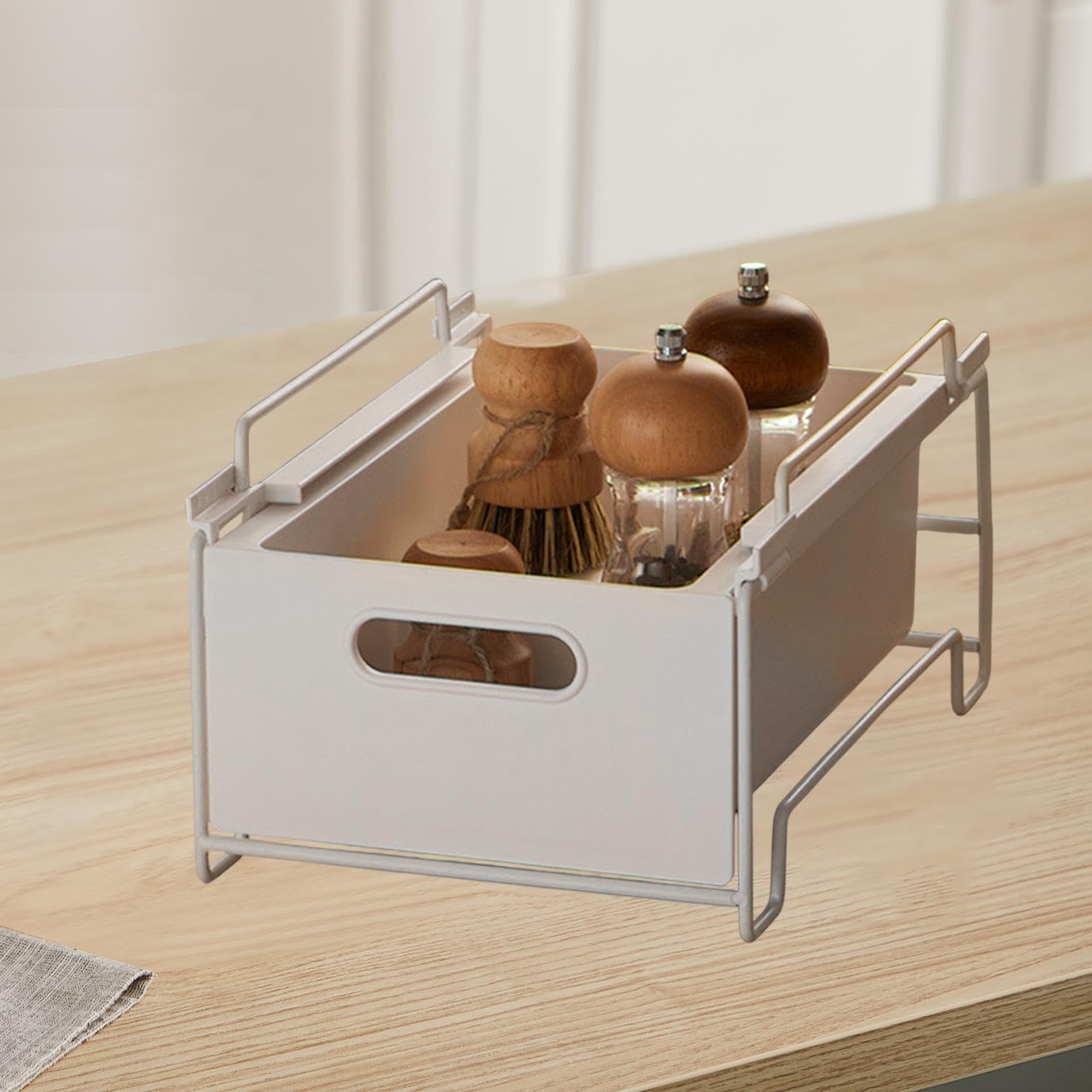 Organizador Extraíble para debajo Del Lavabo, Organizador de Armario Multiusos con Cajón Deslizante, Estante de Almacenamiento Apilable para El Baño, tal como se describe, 35cmx25cmx16cm