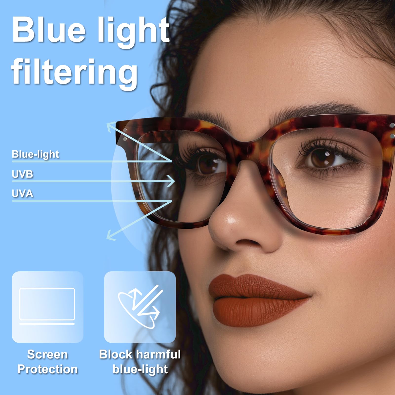 Lunettes anti-lumière bleue pour homme et femme, lunettes surdimensionnées à la lumière bleue tendance pour un meilleur sommeil, anti-fatigue et fatigue oculaire