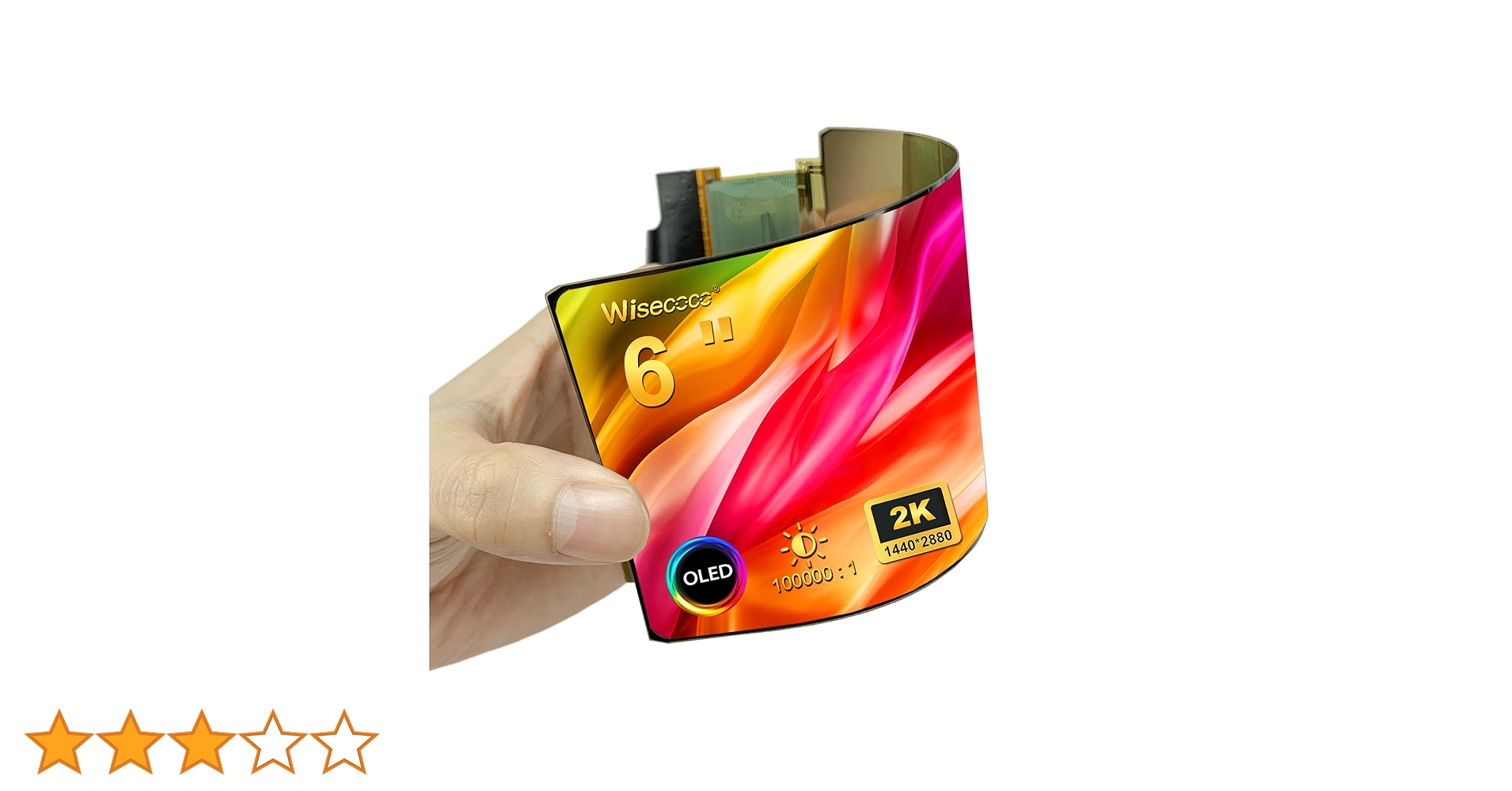 折り曲げ可能なディスプレイ裏表2枚wisecoco 6インチ 2K Amazon.co.jp: wisecoco 6インチ 2K OLED ディスプレイ