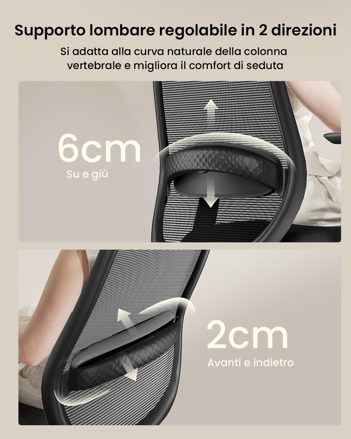 ProtoArc EC200 Sedia da Ufficio Ergonomica con Seduta Scorrevole, Nero | Sedia Scrivania Supporto Lombare Regolabile in Altezza e Profondità, Poggiatesta 3D, Schiuma 55D, Mesh, Girevole, per Casa