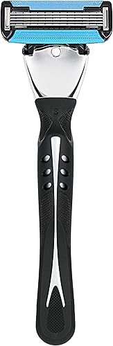 Miniatura 8 de Marca Tienda - Solimo - Maquinilla de afeitar MotionSphere de 5 cuchillas para hombres con lubricación dual y recortadora de barba de precisión,