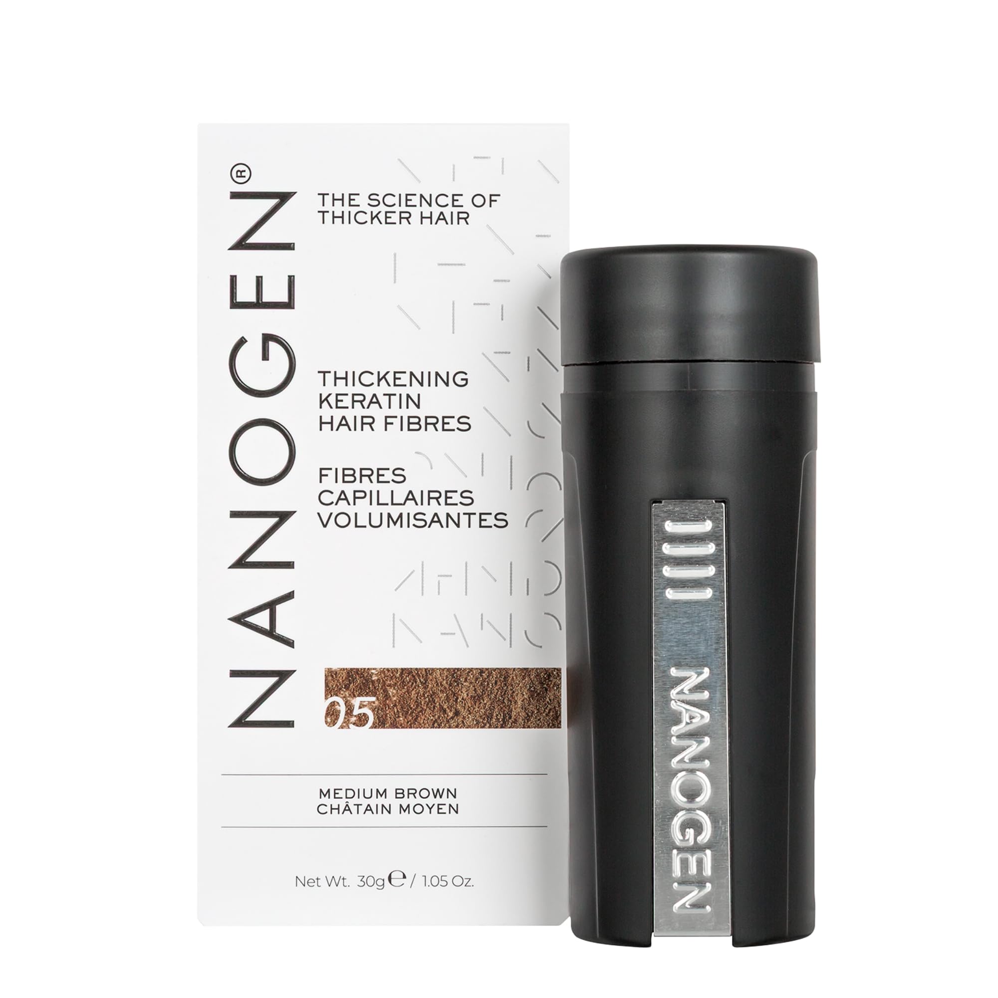 Nanogen Hair Fibres Medium Brown, Root Touch Up, 30g